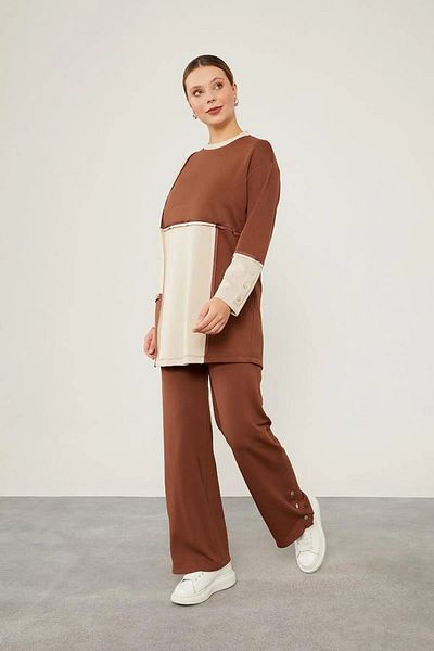 Levidor Women's Double Color Crew Neck Sports Set