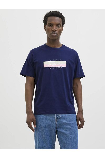 Jack & Jones Ανδρικό μπλουζάκι Jack Jones Jorfrederiksberg Box Script Tee Ss Cn Ln 12278266 -04