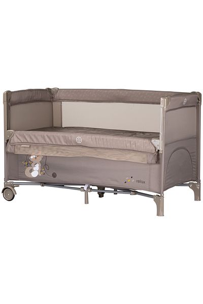 OEM Patut pliabil Chipolino Relax tiramisu cu laterala culisanta
