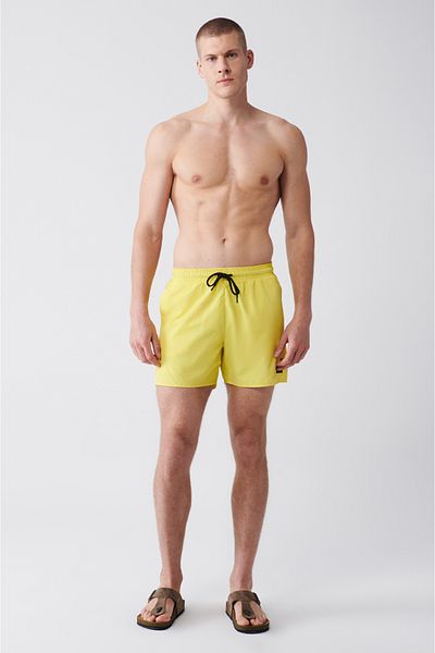 Avva Gelbe, schnell trocknende Badeshorts für Herren E 003801