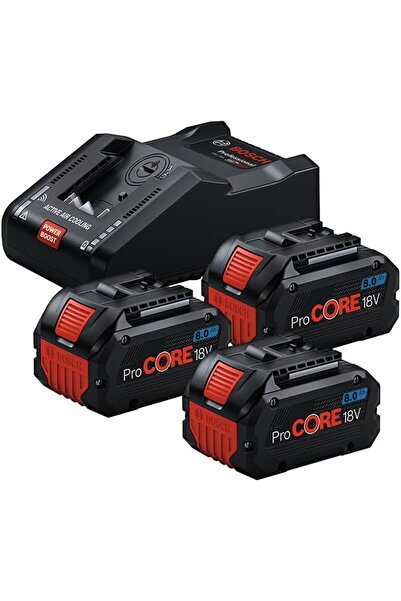 Bosch Akü Başlangıç Seti 3 x 8.0Ah Procore Akü + Gal 18V-160 Şarj Aleti - 0615A5004Y