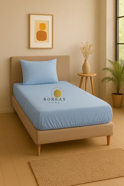 Boreas Home Cozy Ranforce Single Fitted Sheet and Pillowcase Set (100X200)