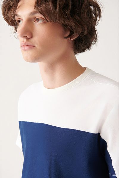 Avva Ανδρικό μπλουζάκι Navy Blue 100% Cotton Crew Neck A31y1400