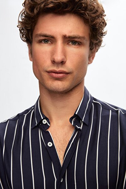 Twn Сlim Fit Синя сорочка з принтом