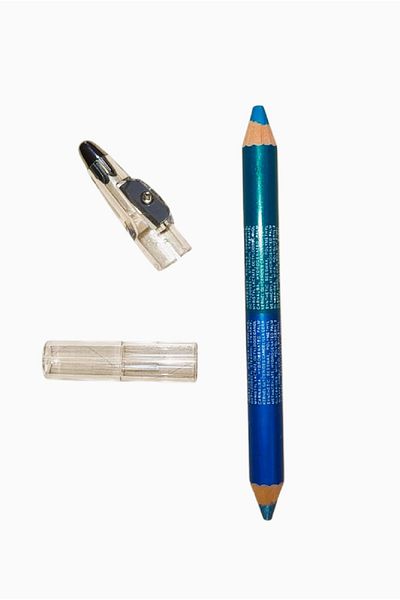 madam shushu Jumbo 2 Colors Green+Blue Eye Liner (with Pencil Sharpener)