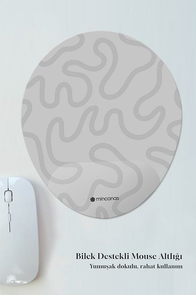 Mincanas Colorful Patterned Oval Mouse Pad with Wrist Support Mouse Pad