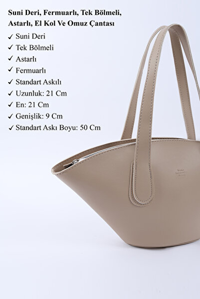 SHAKA Mink Shk124 Faux Leather, Lined, Zippered, Single Compartment Hand, Arm and Shoulder Bag