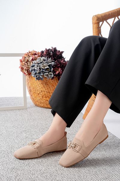 Egepass Hei̇di̇ Babet Square Toe Buckle Women's Shoes Suitable for Stylish Daily Use