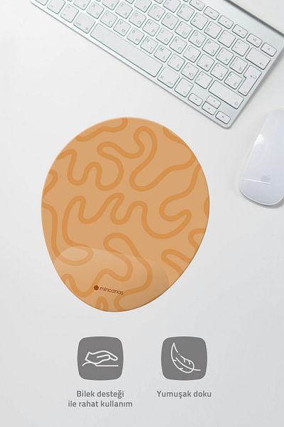 Mincanas Colorful Patterned Oval Mouse Pad with Wrist Support Mouse Pad