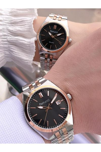 Ferrucci Steel Cord 3 Atm Water Resistant 2 Years Warranty Special for Couples Women&Men Wristwatch Cf.X1