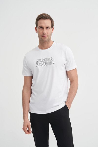 Cazador Βαμβακερό μπλουζάκι με λαιμόκοψη Slim Fit