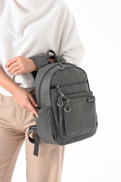Sanmorris Sn 6002 Women's Shoulder Bag Handbag Water Resistant Parseut Fabric Dark Gray