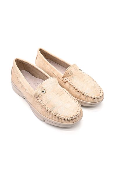 Tmall Women's casual shoes, Lightweight, Made of eco-leather, With natural leather insole, P1263, Champagne