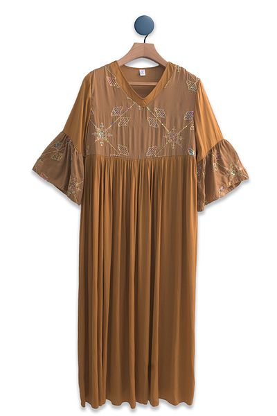Lilo Co GoldenLeaf Embroidered Dress