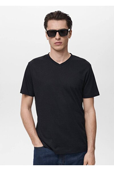 MANGO Man V yakalı tişört