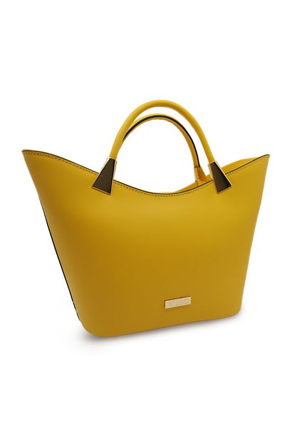 BESSO Geantă Dolce Eleganza din piele naturală galbenă