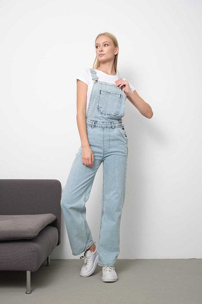 TRENDNATUREL Salopetă de jeans cu picioare largi Snow Wash