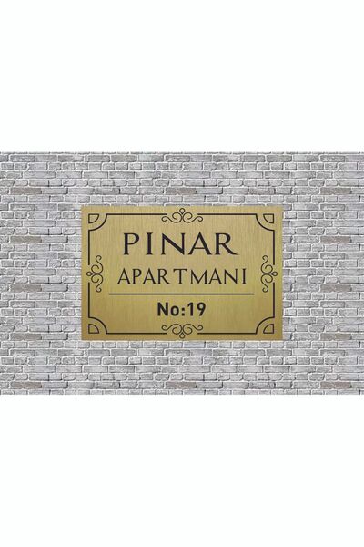 bertekdijital GOLD APARTMAN İSİMLİĞİ APARMAN TABELASI METAL ALİMİNYUM
