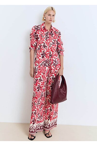 MANGO Woman Çiçekli pantolon