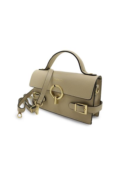 BESSO Splendore Chic Cream Genuine Leather Handbag