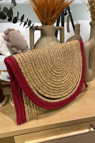 MaVaux Hand Detailed Envelope Portfolio Clutch Bag