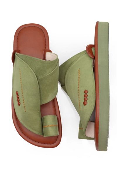 gozal Embroidered Oriental Men's Shoe green – Handmade, Elegant & Comfortable
