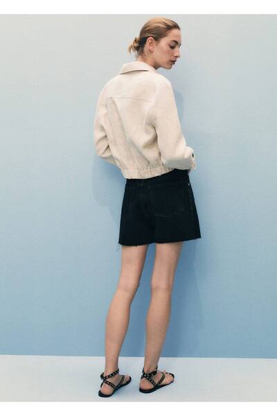 MANGO Woman Paçaları dikişsiz denim şort