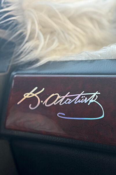 Banxtre Araba-Motor ve Kask için Hologramlı Kemal Atatürk İmza Sticker Etiket...