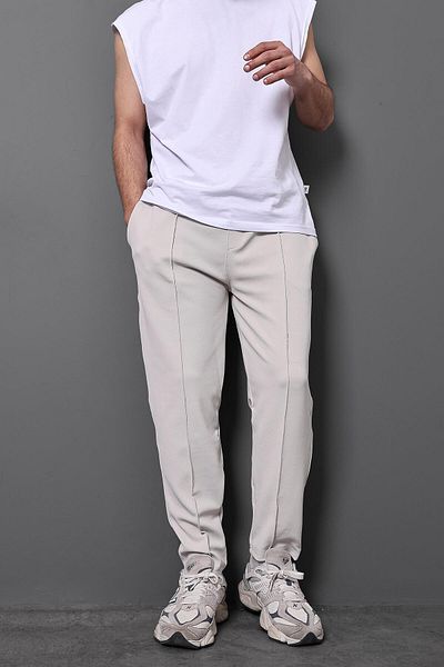 Slatra Ανδρικό παντελόνι μπεζ Gype Carrot Leg Regular Fit