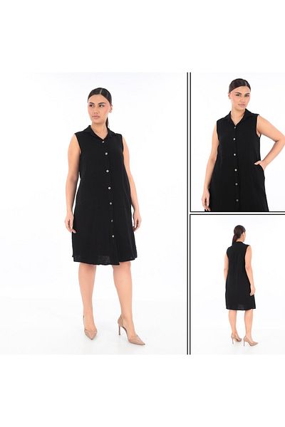 TEXTURA ✅   Florya Dress - with Pockets, Muslin Fabric, Ideal for Everyday Use