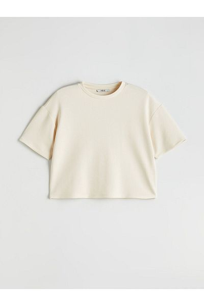 LC Waikiki Γυναικείο Oversize T-Shirt με λαιμόκοψη Crew Neck