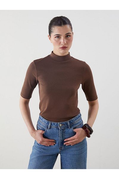 LC Waikiki Women's Stand Collar T-Shirt