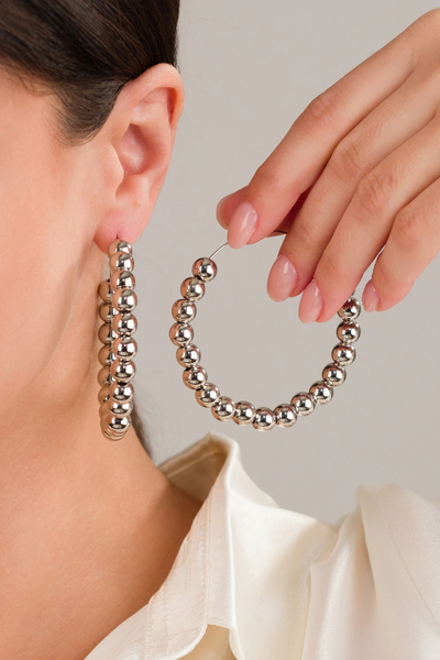 MRK Kadın İncili Büyük Halka Küpe