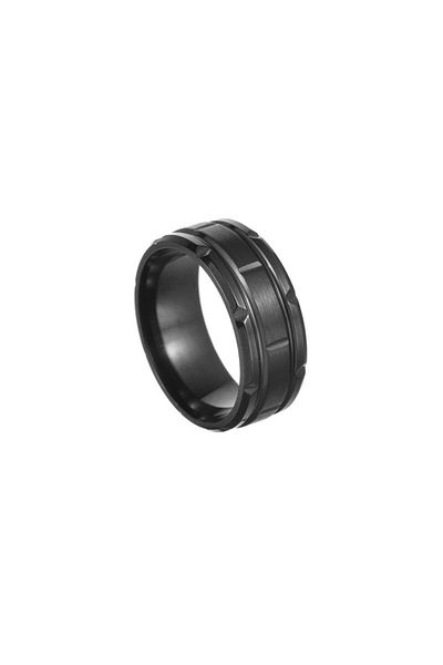 SIC MODA Black Geometric Stainless Steel Ring SIC MODA 5109