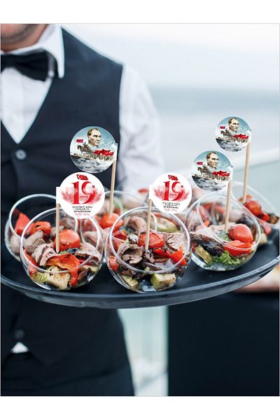 Home 19 May Commemoration of Atatürk, Youth and Sports Day Happy Printed Flag Toothpicks 10cm 30 Pcs