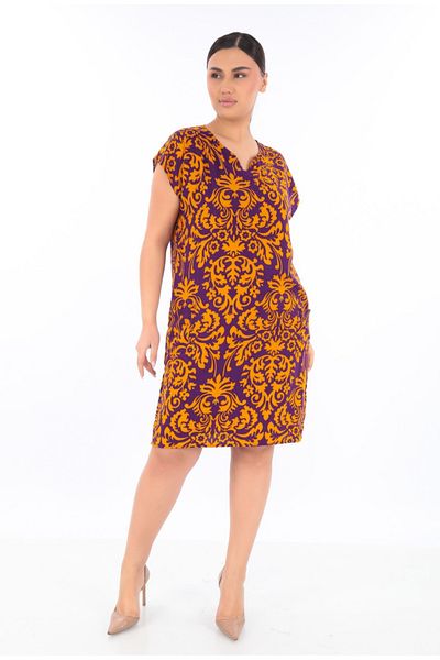 TEXTURA ✅   Viscose Fabric Patterned Dress - Women - Ideal for Daily Use