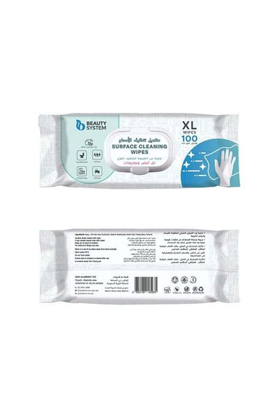 BEAUTY SYSTEM Surface Cleaning Wipes from Beauty System, 100 Wipes/XL Size