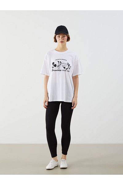 LC Waikiki Crew Neck Mickey and Friends Printed Women's T-Shirt