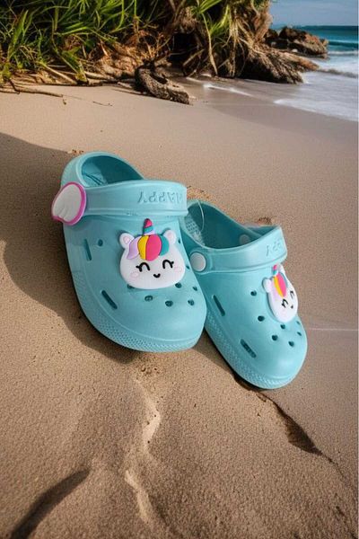 ÇEÇEN HOME Comfortable Sole High Scale Detailed Children's Slippers Cross Sandals Sabo