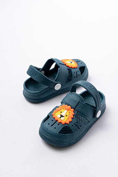Craftique Lacivert Kaydırmaz Tabanlı Erkek Çocuk Terlik Hayvan Figürlü Sandal...