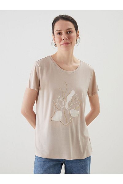 LC Waikiki Crew Neck Embroidered Women's T-Shirt