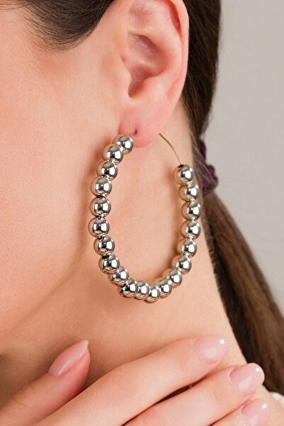 MRK Kadın İncili Büyük Halka Küpe