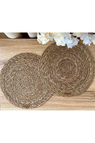 Yula Home Design Wicker American Service Set 4 Pieces / Plate Base / Plate