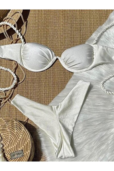 theanemos BEYAZ BURGU ASKILI BİKİNİ TAKIMI