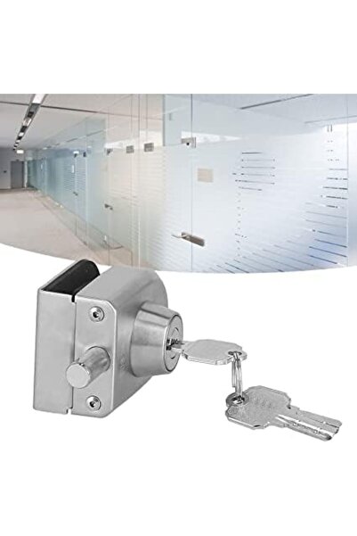 Generic Glass Door Lock, 304 Stainless Steel Glass Door Lock Heavy Duty Frameless Glass Door Lock with Keys,