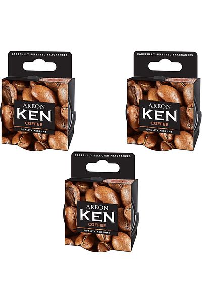 Areon Ken Car Air Freshener Coffee Home Tin Can Mini Top Up Adjustable Vented Lid 3D Multi Pack Set