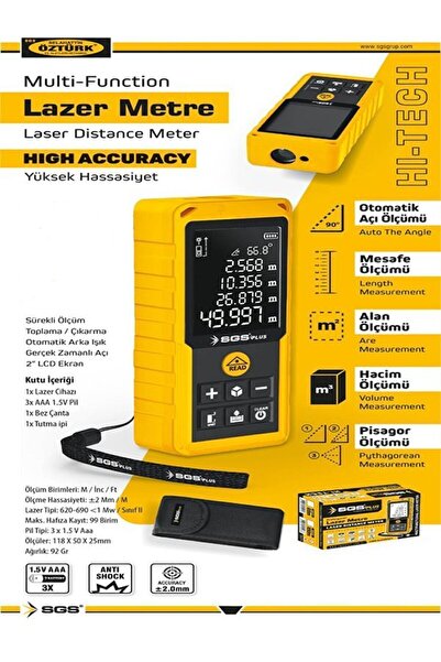 SGS 5426 100 Metre Ölçümlü Lazer Metre Yüksek Teknolojili