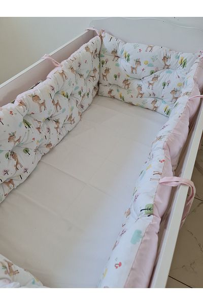 yasetex tasarım 80X130 Crib Compatible 4 Piece Crib Edge Protection Set – 100% Cotton – Washable