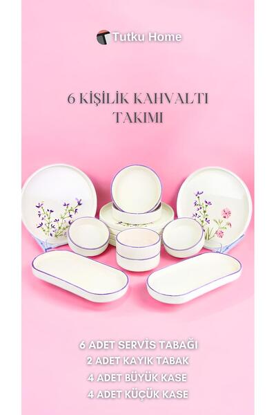 Tutku 6 Kişilik 14 Parça Kahvaltı Takımı