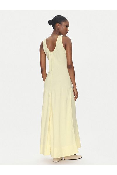 Tommy Hilfiger Women Sleeveless Long Length V-Neck Relaxed Cut Yellow Dress Ww0Ww46171-Zho